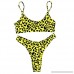 nanzhushangmao Leapord Women's 2 Pieces Swimsuits Bikini Set Off Shoulder High Waist Bathing Suit High Cut Yellow B07PFJXR6G